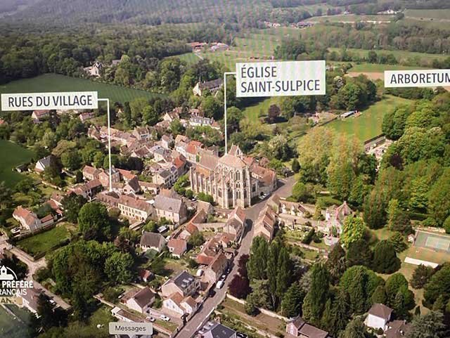 Vue aérienne du village (centres d'intérêt)